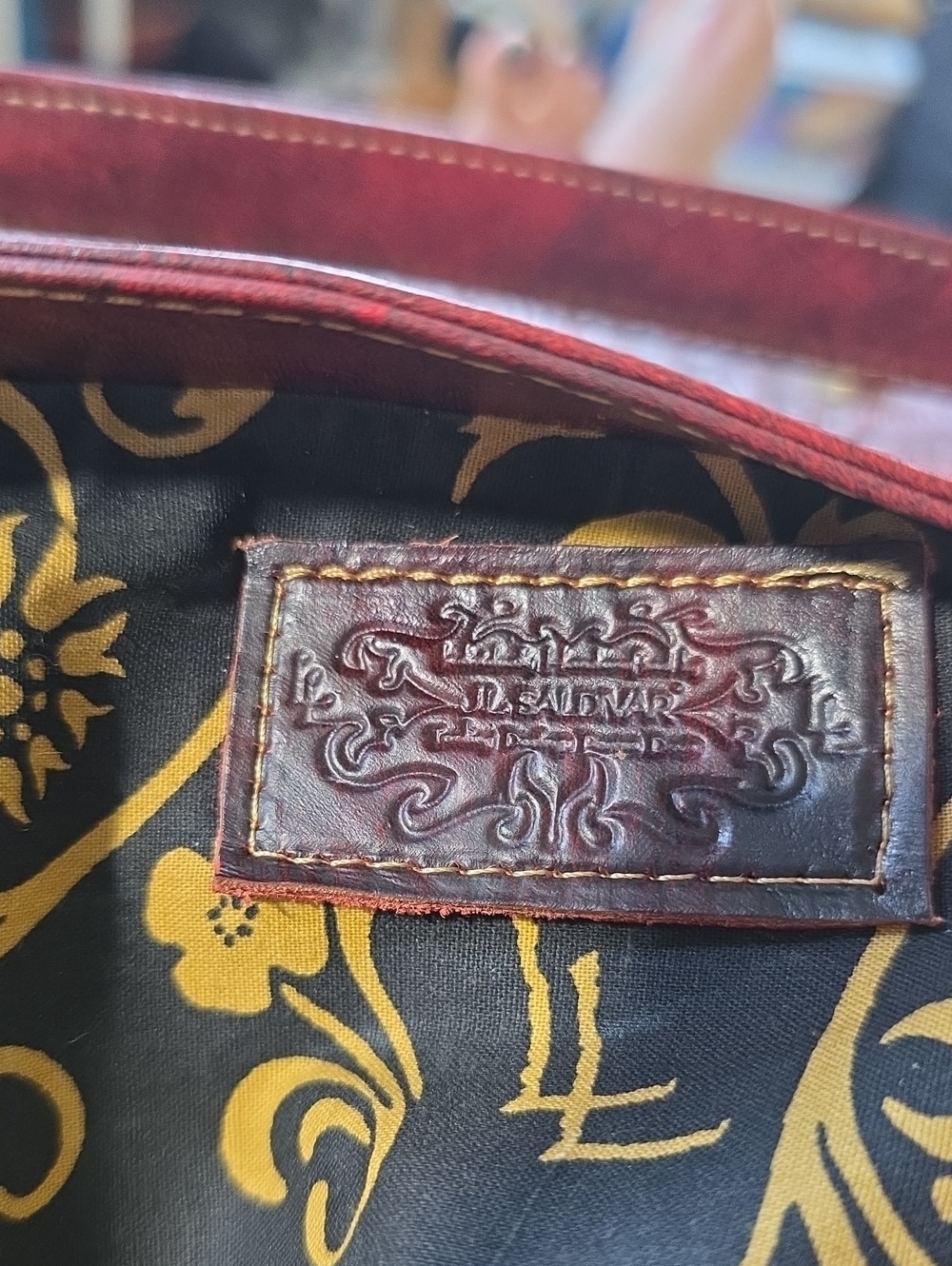 Vintage JL Saldivar Hand Tooled Red Leather Crossbody Messenger Bag Paraguay - Picture 11 of 15